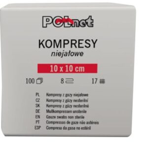 Kompres gazowy niejałowy 10*10cm 100szt 17N 8W